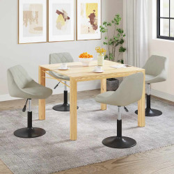Cadeiras de jantar giratórias 4 pcs veludo cor creme
