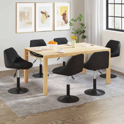 Cadeiras de jantar giratórias 6 pcs veludo preto