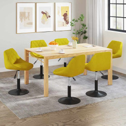 Cadeiras de jantar giratórias 6 pcs veludo amarelo mostarda