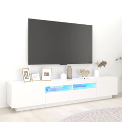 Móvel de TV com luzes LED 200x35x40 cm branco