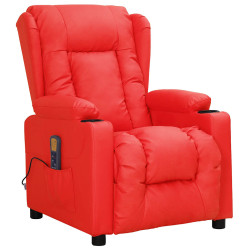 Cadeira de massagens couro artificial vermelho