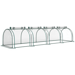 Estufa para jardim estufa pequena para cultivo de plantas com 4 janelas 395x100x80 cm transparente e verde