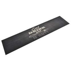 Tapete de cozinha lavável 60x300 cm veludo padrão cozinha preto