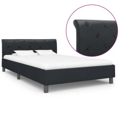 Estrutura de cama 120x200 cm couro artificial preto