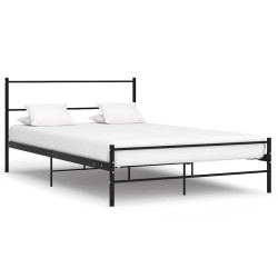 Estrutura cama c/ cabeceira sem colchão 140x200 cm metal preto