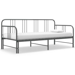 Estrutura sofá-cama de puxar 90x200 cm metal cinzento