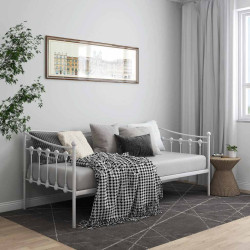 Sofá-cama 90x200 cm metal branco