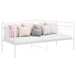 Sofá-cama 90x200 cm metal branco
