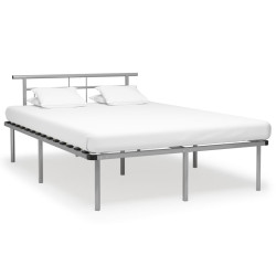 Estrutura de cama sem colchão 140x200 cm metal cinzento