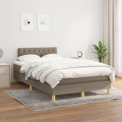Cama com molas/colchão 120x200 cm tecido castanho-acinzentado