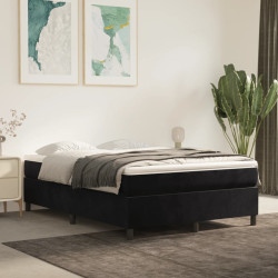 Cama com molas/colchão 140x200 cm veludo preto