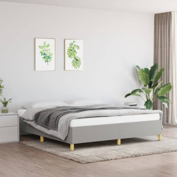 Estrutura de cama com molas 180x200 cm tecido cinzento-claro