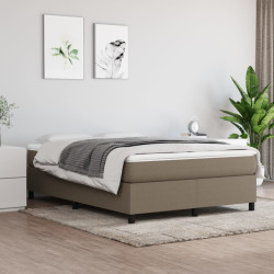 Estrutura de cama com molas 140x200 cm tecido castanho-acinzentado