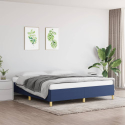 Estrutura de cama com molas 160x200 cm tecido azul