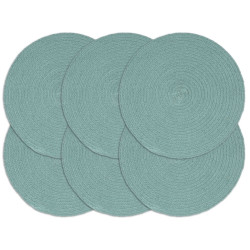 Individuais de mesa 6 pcs algodão liso 38 cm redondo verde