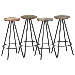Bancos de bar 4 pcs madeira recuperada maciça