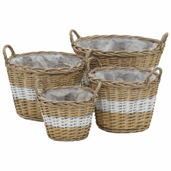 Cestos para vasos 4 pcs vime com forro em PE