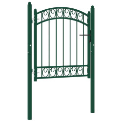 Portão de cerca emmen com topo arqueado, aço, 100x86 cm, verde