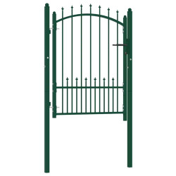 Portão de cerca emmen com pontas de aço 104x109,5 cm verde
