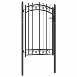 Portão de cerca emmen com pontas de aço 103x117 cm preto