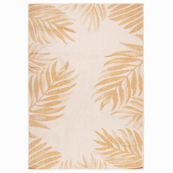 Tapete de tecido plano para exterior 160x230 cm padrão folhas