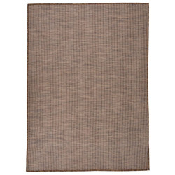 Tapete de tecido plano para exterior 200x280 cm castanho