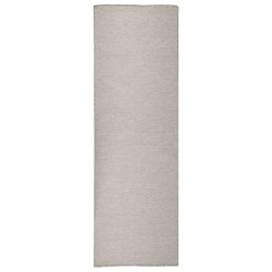 Tapete de tecido plano p/ exterior 80x250 cm cinzento claro