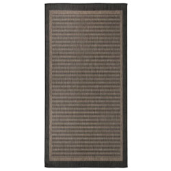 Tapete de tecido plano para exterior 100x200 cm castanho-escuro