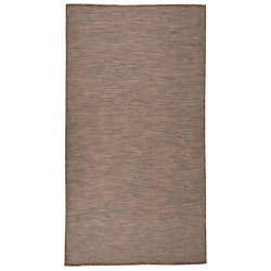 Tapete de tecido plano para exterior 80x150 cm castanho