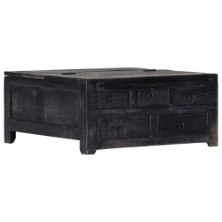 Mesa de centro 65x65x30 cm madeira de mangueira maciça preto