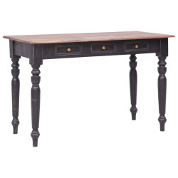 Secretária com 3 gavetas 117x57x75 cm madeira de mogno maciça