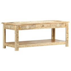 Mesa de centro 110x50x45 cm mangueira maciça pintada à mão