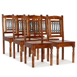 Cadeiras de jantar 6 pcs madeira maciça clássico