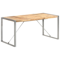 Mesa de jantar 160x80x75 cm madeira de mangueira áspera maciça