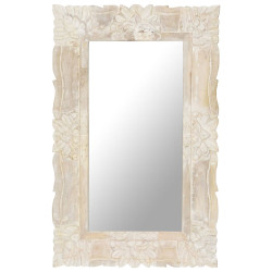 Espelho 80x50 cm madeira de mangueira maciça branco