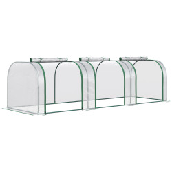 Estufa para jardim estufa pequena para cultivo de plantas com 3 janelas 295x100x80 cm 3 transparente e verde