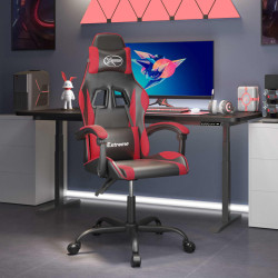 Cadeira de gaming couro artificial preto e vermelho