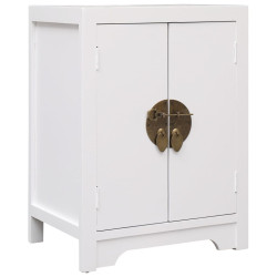 Mesa de cabeceira 38x28x52 cm madeira de paulownia branco