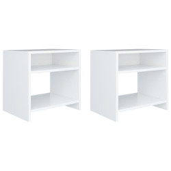 Mesas de cabeceira 2 pcs 40x30x40cm derivados de madeira branco