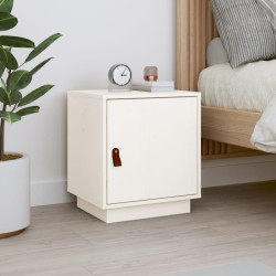 Mesa de cabeceira 40x34x45 cm madeira de pinho maciça branco