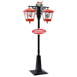 Candeeiro de rua pai natal 81x40x188 cm PVC preto e vermelho