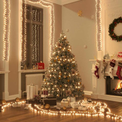 Cordão de luzes agrupadas 400 luzes LED PVC branco quente