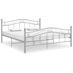Estrutura de cama metal 160x200 cm cinzento