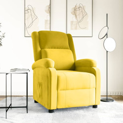 Poltrona reclinável veludo amarelo