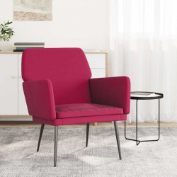 Cadeira c/ apoio de braços 62x79x79 cm veludo vermelho tinto