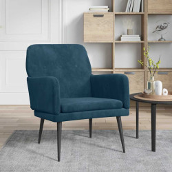 Cadeira c/ apoio de braços 62x79x79 cm veludo azul