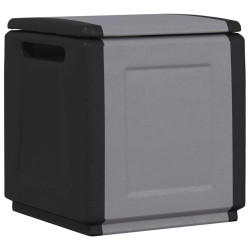 Caixa arrumação p/ jardim 54x53x57 cm 130l cinza-escuro e preto