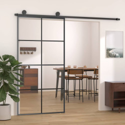 Porta deslizante 102,5x205 cm vidro esg e alumínio preto