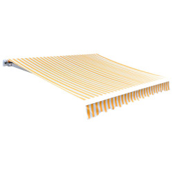 Tecido de substituição para toldo amarelo e branco 300x250 cm poliéster