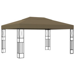 Gazebo 3x4 m tecido cinzento-acastanhado